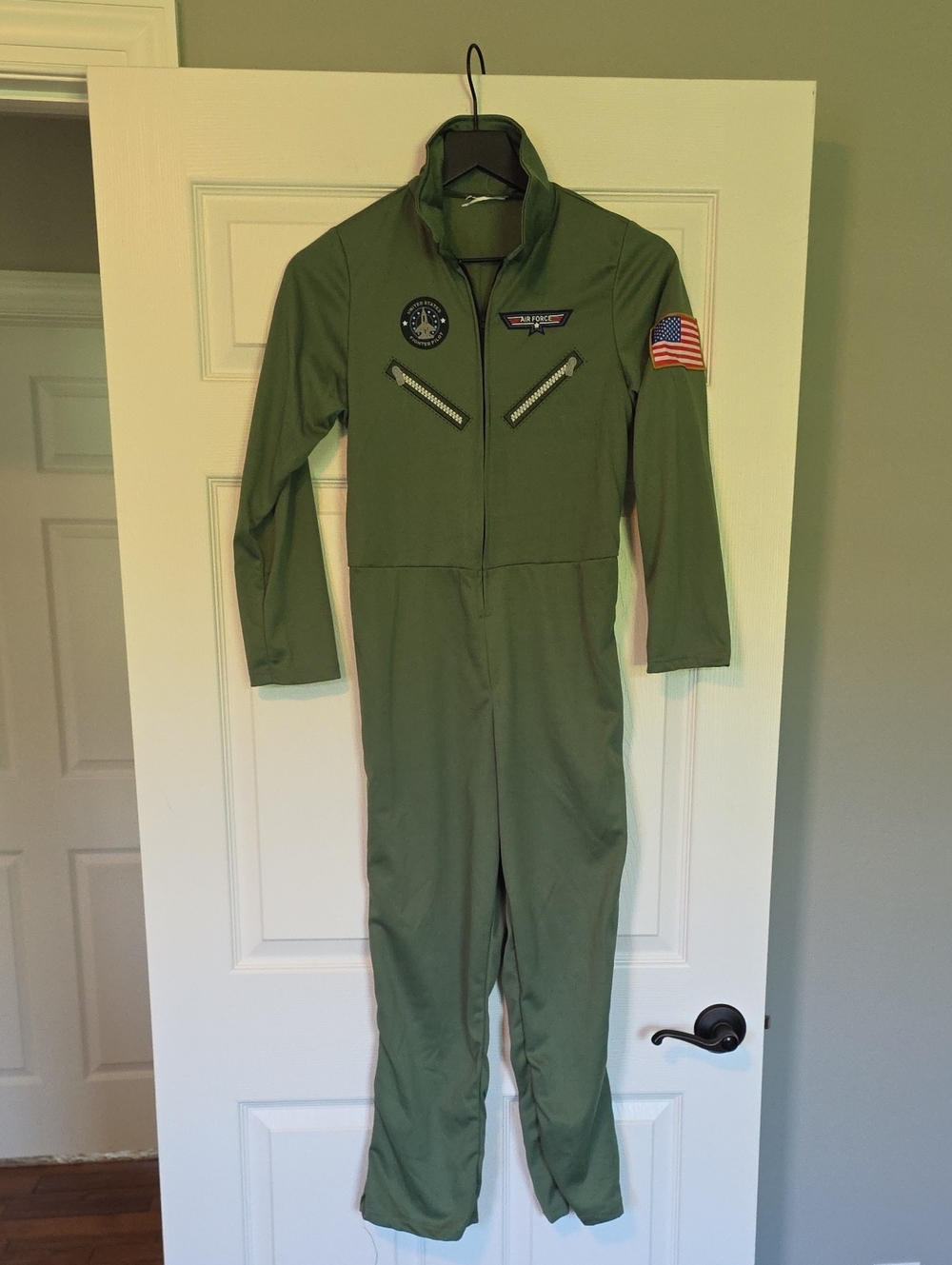Source Unknown Olive Green Kids Pilot Flight One-Piece with Patches